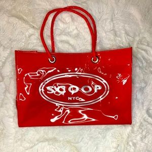 Scoop NYC Reusable Red & Silver Tote bag